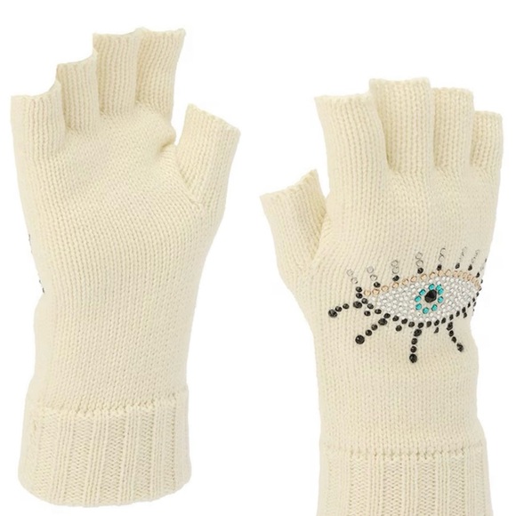 Kurt Geiger Evil Eye Fingerless Gloves - Picture 3 of 4